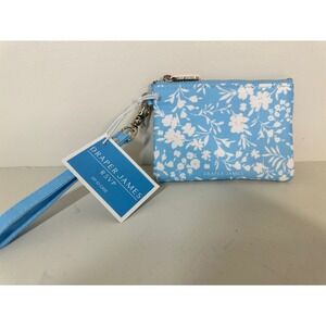 Draper James Floral Zip ID Case Wristlet‎ Card Holder Wallet Blue White